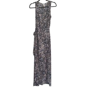 Leith Patterned Sleeveless Wrap Dress